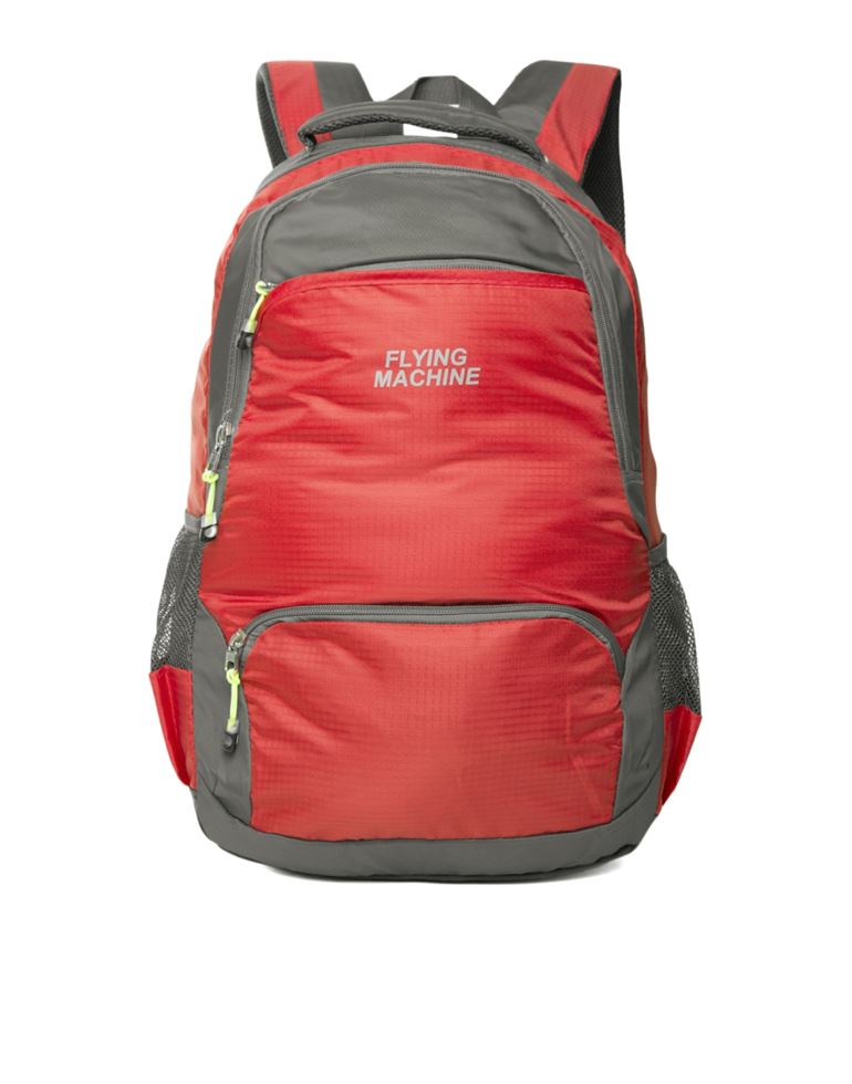 Flying Machine UniSex Red Casual Wear Backpack